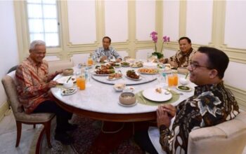 Momen Keakraban Jokowi dan Tiga Bakal Capres Makan Siang Bersama