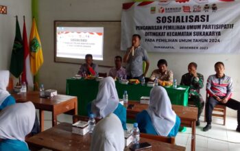 Panwaslu Sukakarya Giat Sosialisasi Pengawasan Partisipatif Pemilu Tahun 2024