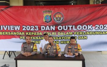 Kapolres Serdang Bedagai AKBP OXY YUDHA PRATESTA, S.I.K., Pimpin Press Release Akhir Tahun 2023