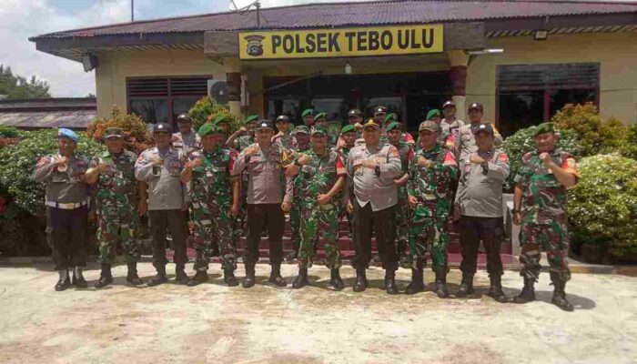 Kapolsek Tebo Ulu dan Koramil 416-04 Pulau Temiang Rapat Koordinasi Meningkatkan Sinergitas Keamanan di Wilayah Kecamatan Tebo Ulu