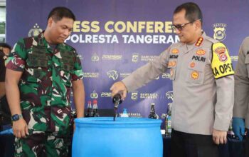 2412 Botol Miras Berhasil Dimusnahkan Patroli KRYD Polresta Tangerang